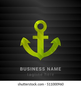 Anchor Lime Green and Black silk fashion premium icon / Logo