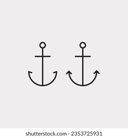 anchor line art icon design vector 