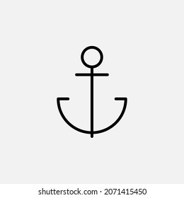Anchor line icon design concept 