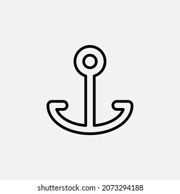 Anchor line icon design concept