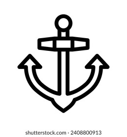 anchor line icon illustration vector graphic. Simple element illustration vector graphic, suitable for app, websites, and presentations isolated on white background