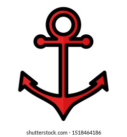 Anchor line icon isolated on a white background.