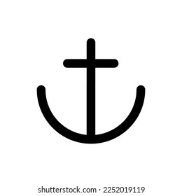 Anchor line icon isolated on white background. Black flat thin icon on modern outline style. Linear symbol and editable stroke. Simple and pixel perfect stroke vector illustration.