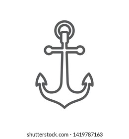 Anchor line icon. Minimalist icon isolated on white background. Anchor simple silhouette. Web site page and mobile app design vector element.