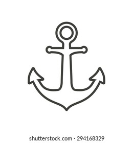 Anchor  line icon  on white background. Vector illustration.