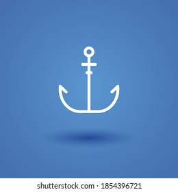 anchor line icon, outline vector illustration.
