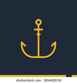icono de línea de anclaje, ilustración del vector de contorno.
