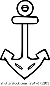 Anchor line icon, outline vector sign, linear pictogram isolated on sign, symbol, vector, art