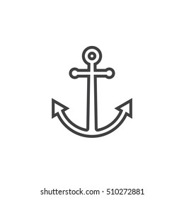 Anchor line icon, outline vector sign, linear pictogram isolated on white. logo illustration