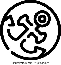 Vektordesign und Illustrationsvorlage für Anker-Linie