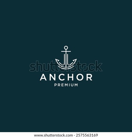 Anchor line logo icon design template flat vector