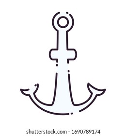 Anchor Line Stil Symbol Design Sea nausea Navigation Reise Unterwasser-Wasser-und Marine Thema Vektorillustration Illustration