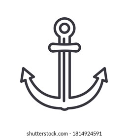 anchor line style icon design Sea nautical ocean navigation travel underwater water and marine theme Vector illustration
