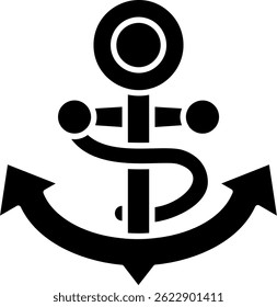 Design de ícone de vetor de linha de âncora
