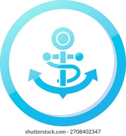Design de ícone de vetor de linha de âncora