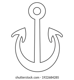 Anchor line vector illustration,
isolated on white background.top view