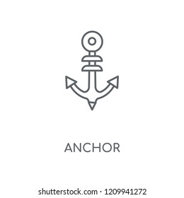 Anchor linear icon. Anchor concept stroke symbol design. Thin graphic elements vector illustration, outline pattern on a white background, eps 10.