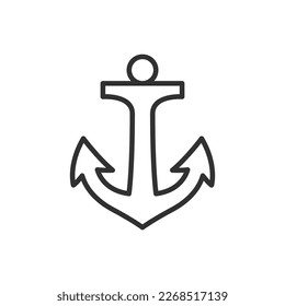 Anchor, linear icon. Line with editable stroke