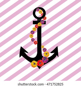 anchor lines background vector illustration