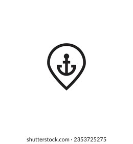 Anchor and location icon design vector