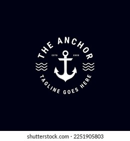 Anchor logo with badge simple vector illustration design