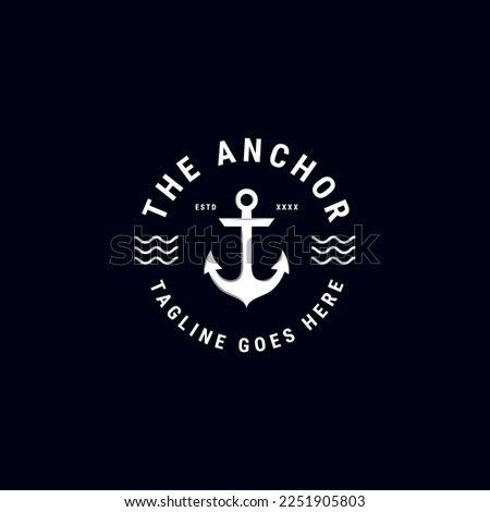 Anchor logo with badge simple vector illustration design