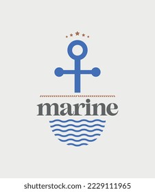 Anchor logo in blue color for cruises or sailors.
