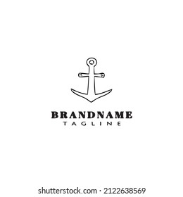 anchor logo cartoon icon design template black modern isolated vector illustration