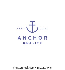 Anchor Logo For Company. Monoline Icon And modern Vector. luxury Symbol Design Vector