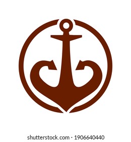 Anchor logo Concept creative symbol minimalist abstract icon vector illustration