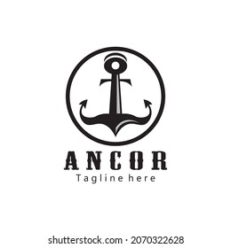 Anchor logo creative illustration icon design template