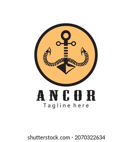 Anchor logo creative illustration icon design template
