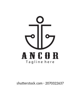 Anclaje logotipo ilustración creativa plantilla de diseño de iconos