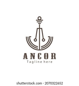 Anchor logo creative illustration icon design template