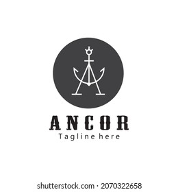 Anclaje logotipo ilustración creativa plantilla de diseño de iconos