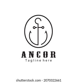 Anchor logo creative illustration icon design template