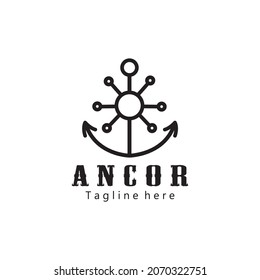 Anchor logo creative illustration icon design template