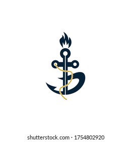 anchor logo creative minimalist vector