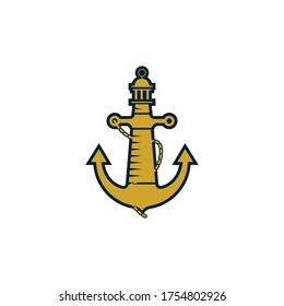 anchor logo creative minimalist vector