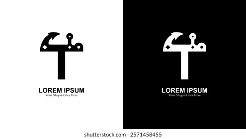 anchor logo design combined with the letter T