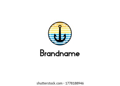 Plantilla de concepto de diseño de logotipo de anclaje.