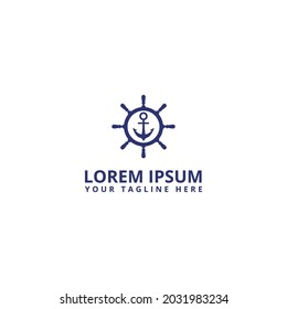 anchor logo design editable vector 
