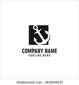 anchor logo design icon silhouette	