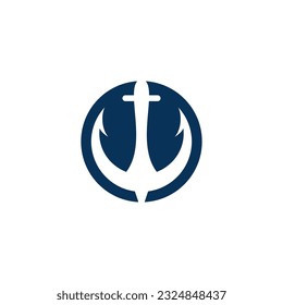 Anchor Logo Design Icon Vector Template