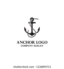 Anchor logo design. Nautical logo design concept. Marine logo concept