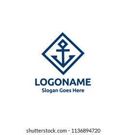 Anchor logo design. Nautical logo design concept. Marine logo concept