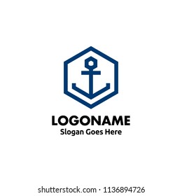 Anchor logo design. Nautical logo design concept. Marine logo concept