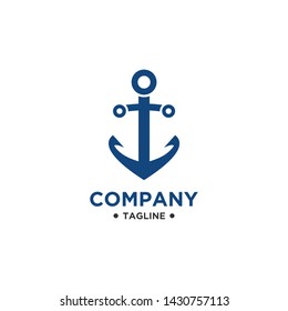 Anchor logo design simple and minimalist style, icon for maritime business or Ocean Brand