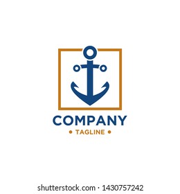 Anchor logo design simple and minimalist style, icon for maritime business or Ocean Brand