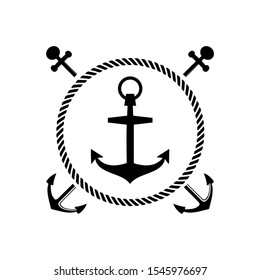 anchor logo design vector illustration